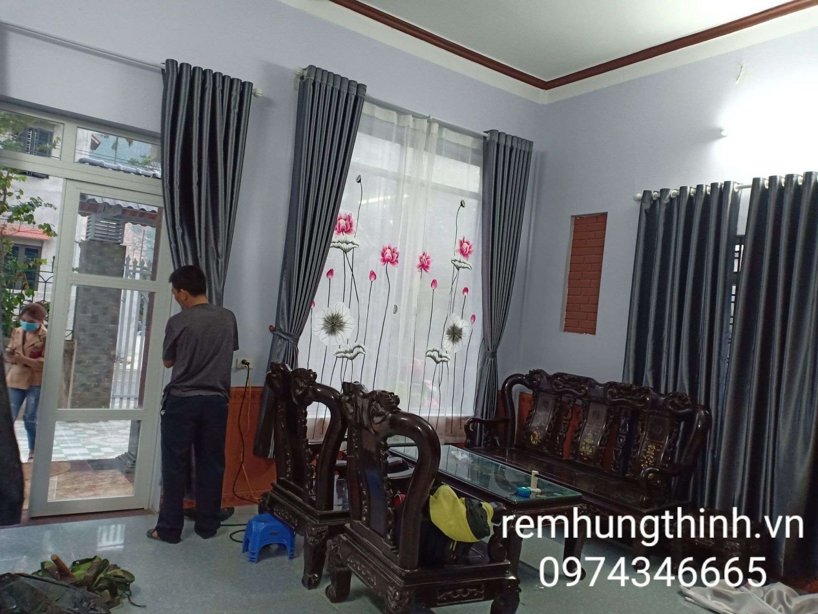 Địa chỉ mua rèm vải voan thêu tay tại quận Cầu giấy – Hà Nội
